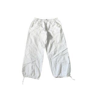 Zara White Parachute Pants Size XL